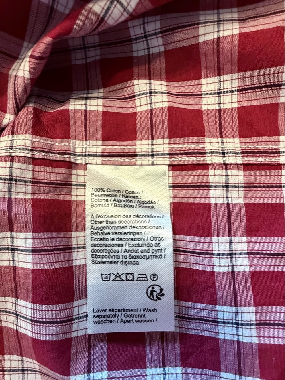 Lacoste Red Plaid Button‑Down Shirt - Picture 7 of 12